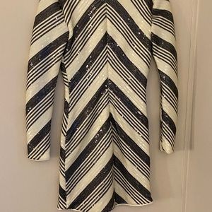 Bebe white/gray Sequin Mini Dress